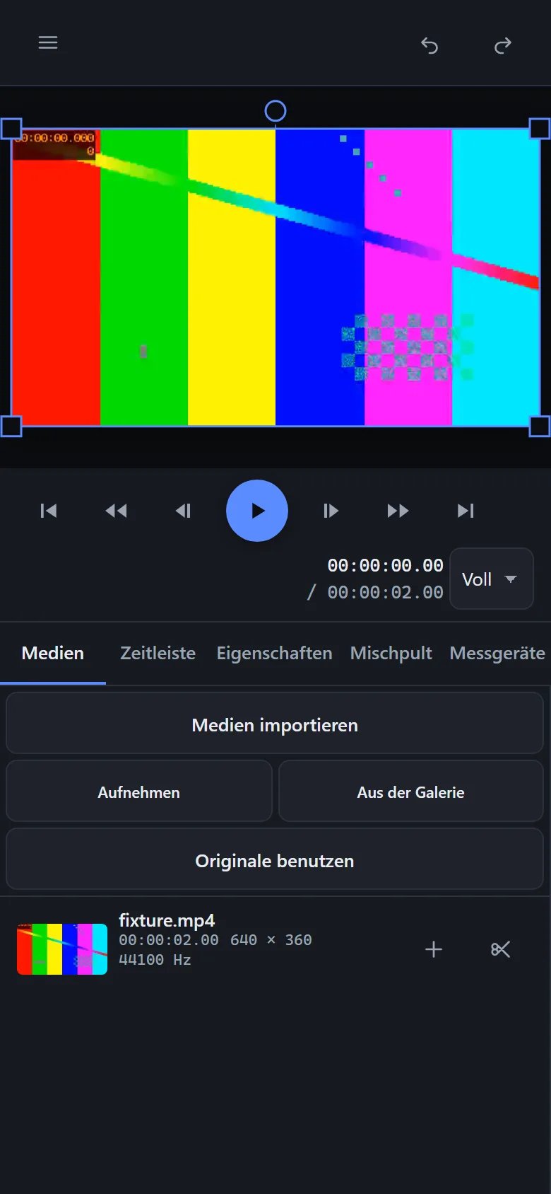 The media library on a phone, with the preview staying above it